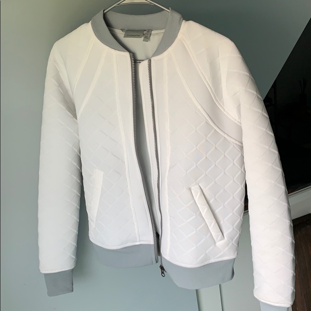 Athleta White Athletic Bomber